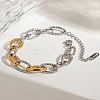 304 Stainless Steel Cable Chain Bracelets for Women BJEW-K279-02GP-1