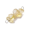 10Pcs 5 Styles Constellation Natural Smoky Quartz & Rose Quartz & Golden Sheen Obsidian & White Moonstone & Aquamarine Copper Wire Wrapped Chip Beaded Connector Charms PALLOY-JF02905-12-4