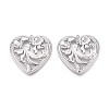 304 Stainless Steel Hollow Flower Heart Pendants STAS-T067-40P-1