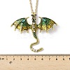 Alloy Enamel Dragon Pendant Necklaces NJEW-V005-01AG-02-3
