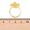 Flower Brass Micro Pave Cubic Zirconia & Enamel Cuff Ring Settings KK-CBAC351-06G-02-3