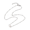Round Natural Cultured Freshwater Pearl Pendant Necklaces NJEW-JN04965-4