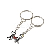 2Pcs 304 Stainless Steel Enamel Keychain KEYC-FS00034-02-2