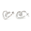 304 Stainless Steel Heart Stud Earrings EJEW-K244-43P-2
