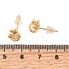 Brass Micro Pave Clear Cubic Zirconia Stud Earring EJEW-C158-15B-G-5