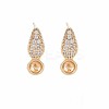 Brass Micro Pave Clear Cubic Zirconia Stud Earring Findings KK-S364-127-1