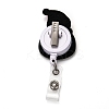 Christmas Snowman Glitter Powder Felt & ABS Plastic Badge Reel AJEW-I053-08-2