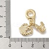 Rack Plating Alloy Hot Pink Enamel European Dangle Charms PALLOY-A009-19G-3