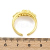 Brass Micro Pave Clear Cubic Zirconia Cuff Rings for Women RJEW-Q009-04G-3