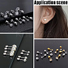 20Pcs 2 Colors 304 Stainless Steel Micro Pave Clear Cubic Zirconia Ear Nuts EJEW-BBC0001-68-6