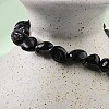 Natural Black Tourmaline Bead Stretch Bracelets X-BJEW-K213-36-4