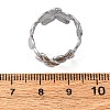 Brass Adjustable Open Cuff Rings for Women RJEW-R021-01P-5