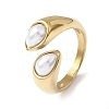 Opaque Acrylic Imitation Pearl Cuff Rings RJEW-P177-03C-G-3