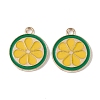 Light Gold Tone Alloy Enamel Pendants ENAM-F145-02G-01-2