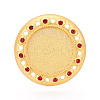 Adjustable Alloy & Iron & Rhinestone Bezel Cup Ring Base with Rotatable Tray MAK-T012-10G-2