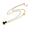Ion Plating(IP) 304 Stainless Steel Pave Natural Shell Gourd Pendant Cable Chain Necklaces for Women NJEW-M078-02G-02-4