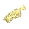 Rack Plating Brass Micro Pave Clear Cubic Zirconia Pendants KK-B091-30G-03-2