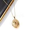 304 Stainless Steel Oval Locket Pendant Cable Chain Necklaces for Women NJEW-M050-04D-G-1