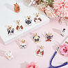 14Pcs 7 Styles Alloy Enamel Stethoscope Pendant Decorations HJEW-ME00152-5