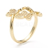Brass Micro Pave Clear Cubic Zirconia Cuff Rings LS-ZIRC-M117-03G-3