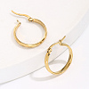 Stylish 201 Stainless Steel Ripple Hoop Earrings RE3592-3