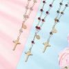 3Pcs 3 Styles Natural Carnelian & Green Aventurine & Tiger Eye Round Rosary Bead Necklaces NJEW-JN05574-2