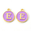Golden Plated Alloy Enamel Charms ENAM-S118-10E-1