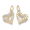 Brass Micro Pave Cubic Zirconia Charms ZIRC-F111-19G-2