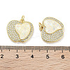 Brass Micro Pave Clear Cubic Zirconia Pendants KK-L213-042G-01-3