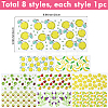 8Pcs 8 Styles PVC Plastic Waterproof Decorative Sticker Labels DIY-SP0004-93C-2
