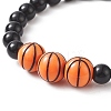 Acrylic Basketball Beaded Stretch Bracelets BJEW-JB09197-5
