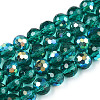 Transparent Electroplate Glass Beads Strands EGLA-TAC0006-05C-1
