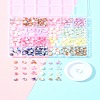 648Pcs 24 Styles Frosted Baking Paint Crackle Glass Beads with Glitter Powder DGLA-FS0001-12-8
