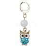 Owl Alloy Enamel Pendant Decorations HJEW-JM01278-2