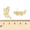 Brass Micro Pave Clear Cubic Zirconia Stud Earring Findings KK-Z106-02G-08-3