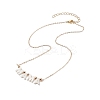 Natural Shell Word Mama Pendant Necklace with Golden Brass Cable Chains for Mother's Day NJEW-JN04151-02-4