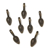 Tibetan Style Alloy Glue-on Flat Pad Bails TIBEP-Q064-183AB-NR-3