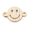 Brass Laser Cut Smiling Face Connector Charms KK-U028-05G-1