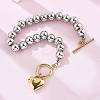 304 Stainless Steel Beaded Stretch Bracelets for Women LS-BJEW-C089-06GP-3