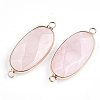 Natural Rose Quartz Links connectors G-S344-03G-2