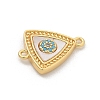 Brass Micro Pave Clear Cubic Zirconia Connector Charms KK-M303-04G-10-2