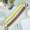 2Pcs 2 Colors Plastic Heart Beaded Bag Extension Chains with Iron Ring Clasps PURS-GF0001-11B-3