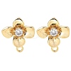 Brass Clear Cubic Zirconia Stud Earring Findings KK-A238-01E-G-1