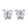 Brass Inlaid Clear Cubic Zirconia Charms ZIRC-S069-019P-1