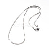 304 Stainless Steel Snake Chain Necklaces NJEW-F195-02A-P-2