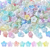 200Pcs 8 Colors Iridescent Acrylic Bead Caps TACR-YW0002-22-1