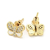 Butterfly Real 18K Gold Plated Brass Stud Earrings EJEW-L269-094G-02-2