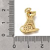 Brass Micro Pave Clear Cubic Zirconia Pendants KK-F899-02A-G-3