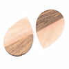 Opaque Resin & Walnut Wood Pendants X-RESI-S389-037A-C02-2