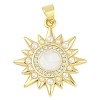 Rack Plating Brass Micro Pave Clear Cubic Zirconia Pendants KK-P287-46B-G-1